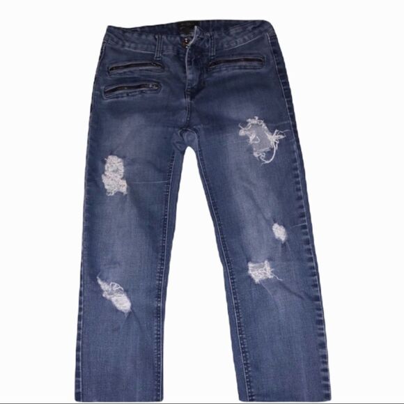 CELEBRITY Pink Distressed Ripped skinny Jeans - Picture 1 of 8